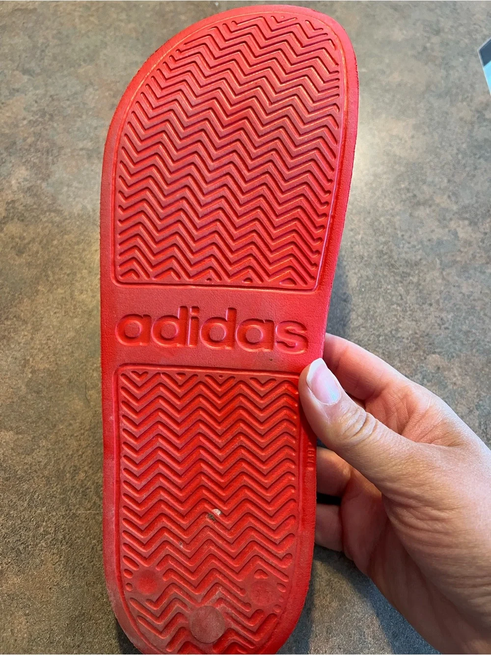 adidas Red Slides, size 11 woman